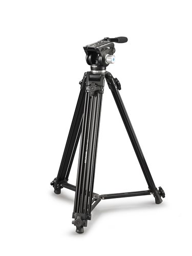 Cullmann Terra 460 fotocamera/Video treppiede con testa fluida a 2 Vie, 172,5 cm NERO