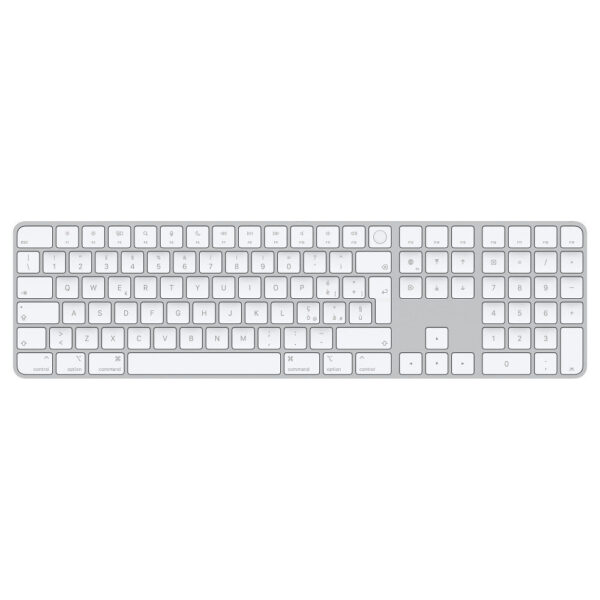 Apple Magic Keyboard, Touch ID, tastierino numerico per Mac con chip Apple, Italiano, Tasti bianchi