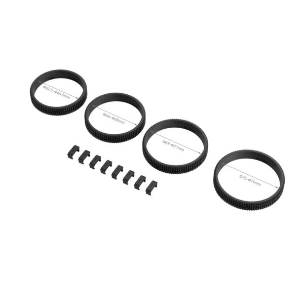SMALLRIG 62.5-64.5mm / 66-68mm / 69-71mm / 72-74mm Seamless Focus Gear Ring Kit 4186