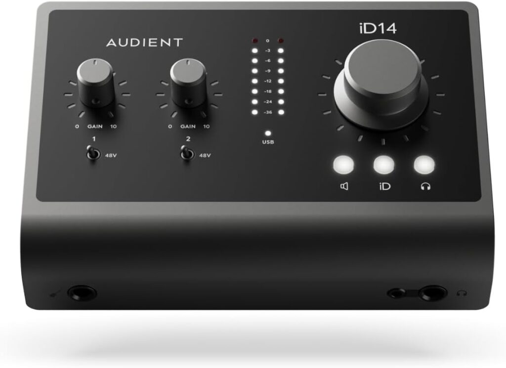 Audient Audiointerface iD14 MKII, 2 preamplificatori microfonici classe A USB-C