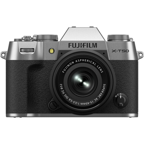 Fotocamera mirrorless FUJIFILM X-T50 con obiettivo 15-45 mm f/3.5-5.6 (Argento)
