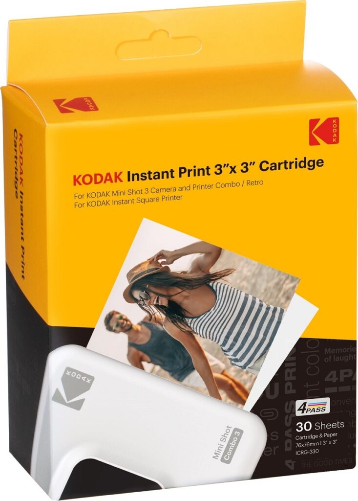 KODAK INSTANT FILM FOR MINI SHOT 3x3 3 RETRO PRINTER 7,6X7,6 CM 4PASS 30FOTO