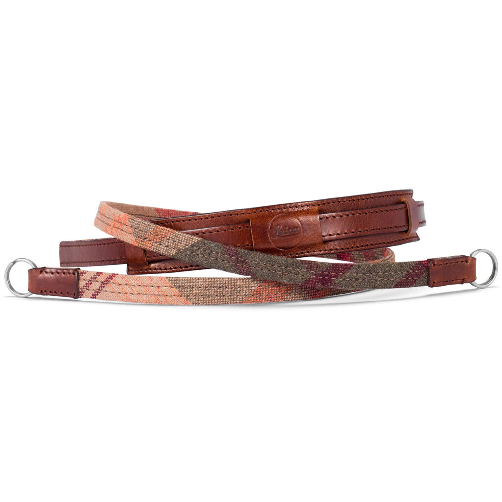 LEICA Neck strap lifestyle, leather/fabric, check