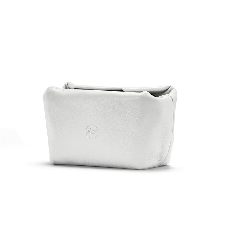 LEICA pouch morbida, chiusura magnetica misura S in pelle bianca