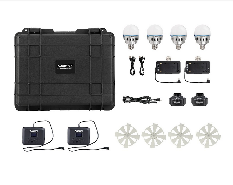 NANLITE PAVOBULB 10C RGBWW KIT 4 PEZZI + ACCESSORI