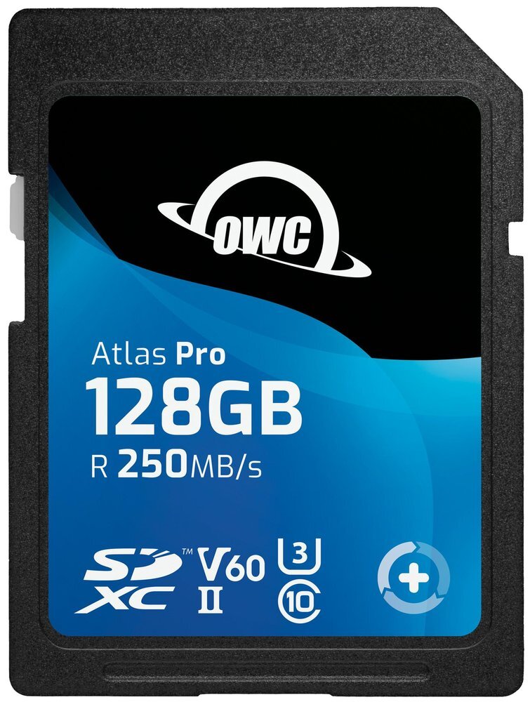OWC SDV60P0128 128GB ATLAS PRO SDXC UHS-II V60 MEDIA CARD - R250 MB/S W130MB/S