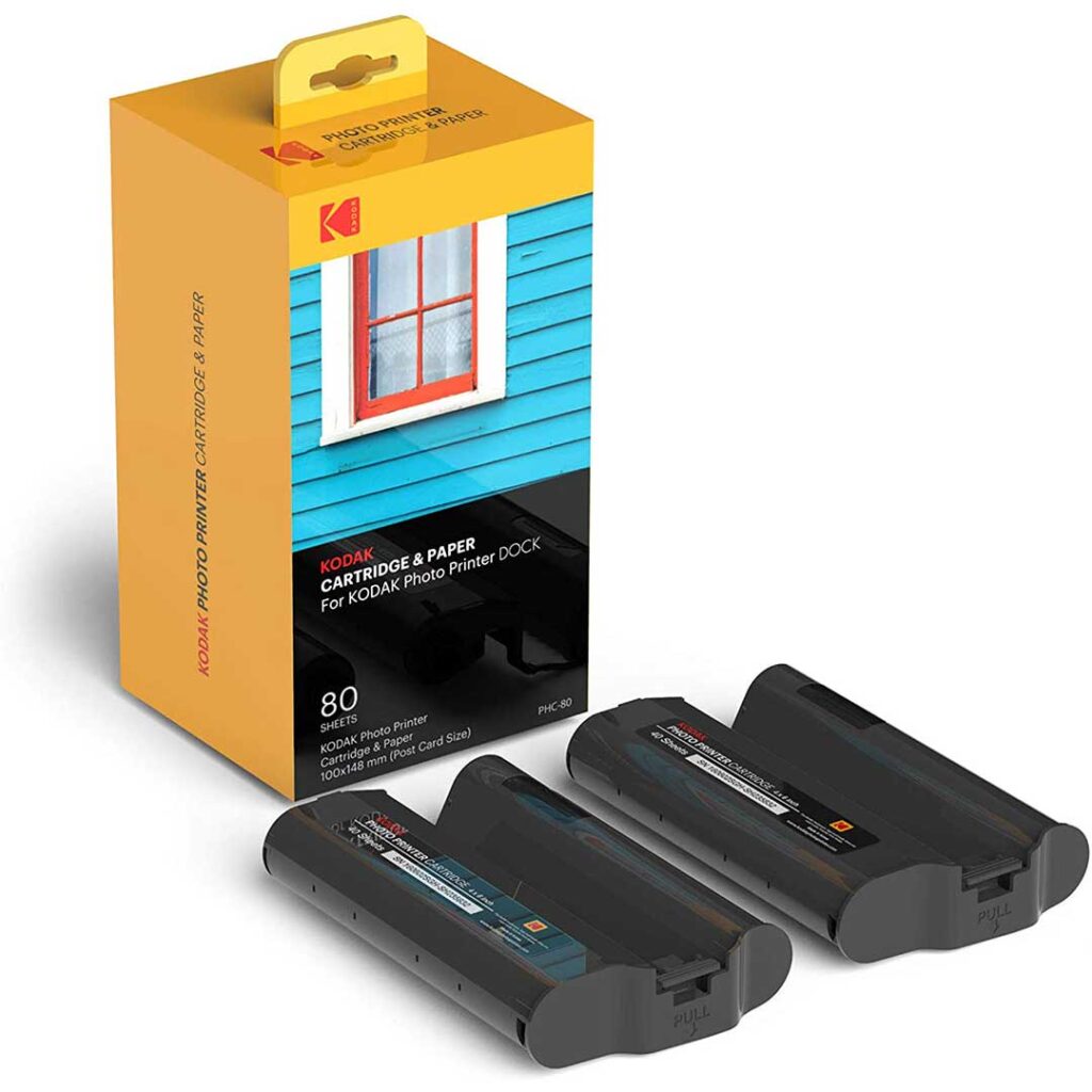 KODAK CARTRIDGE & PAPER 80 FOTO FOR KODAK PHOTO PRINTER DOCK 100X148 MM