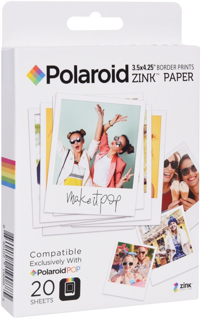 POLAROID ZINK PAPER 3X4'' 20F X POP