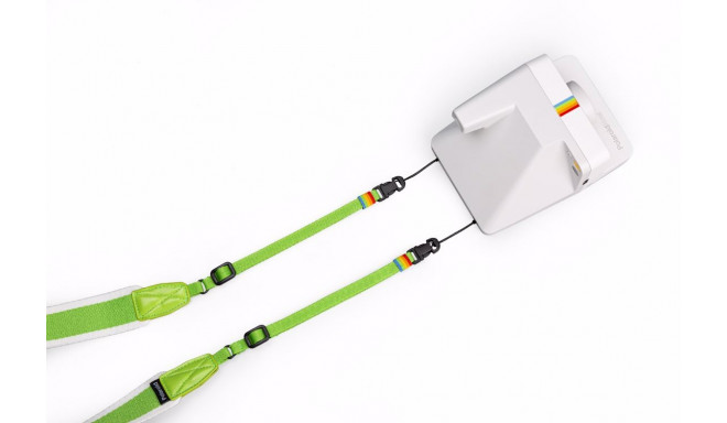 POLAROID CAMERA STRAP FLAT GREEN STRIPE