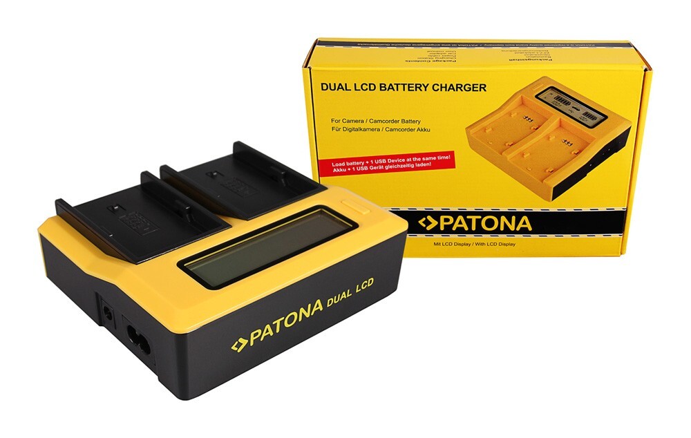 PATONA DUAL LCD USB CHARGER SONY BP-U30 BP-U60 BP-U90 BP-U95 BPU30 BPU60
