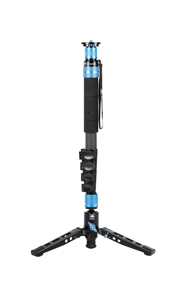 SIRUI MONOPIEDE P-325FL VIDEO CARBONIO 170CM 5 SEZIONI FLIP LOCK CON BASE VIDEO