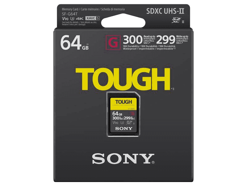 SONY SD HC 64GB TOUGH UHS-II U3 300MBS/299MBS 4K