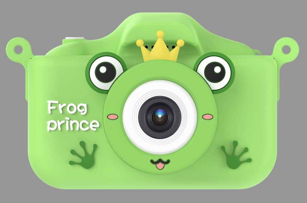 ASAKY KIDS PHOTO CAMERA DIGITAL BUBBLE MICRO SD 2"IPS HD SCREEN GREEN + COVER RANA
