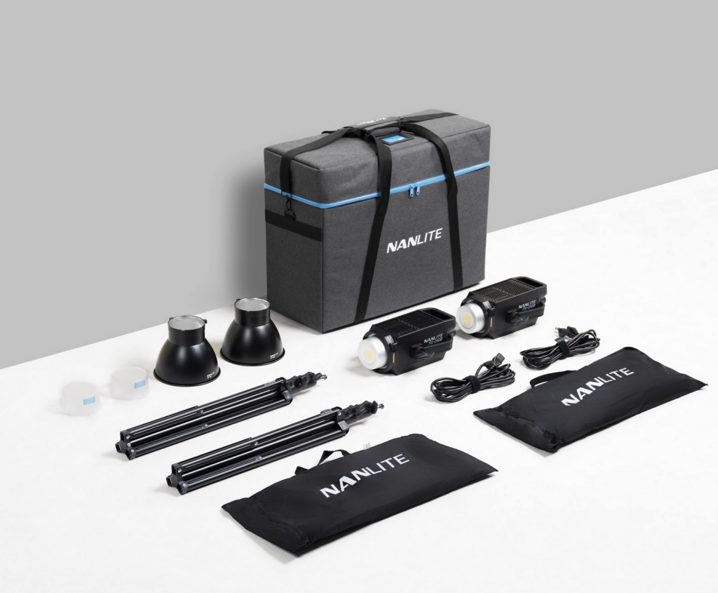 NANLITE FS-150B 2KIT WITH LIGHT STAND LS-150-5/8 AND NEW BAG - 2 LED