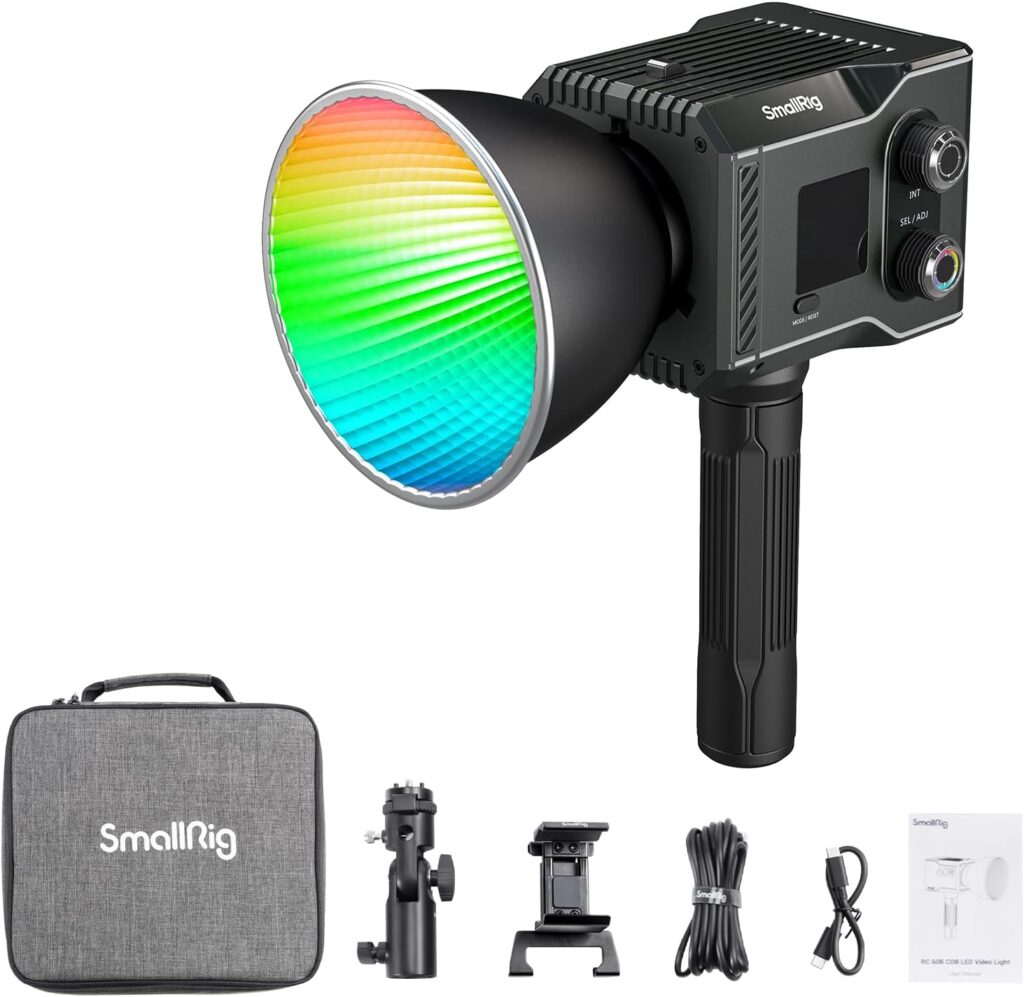 SMALLRIG RC 60C RGB LED Video Light (Powerbank Clamp Edition) 2500K-10000K Temperatura Colore, 4810