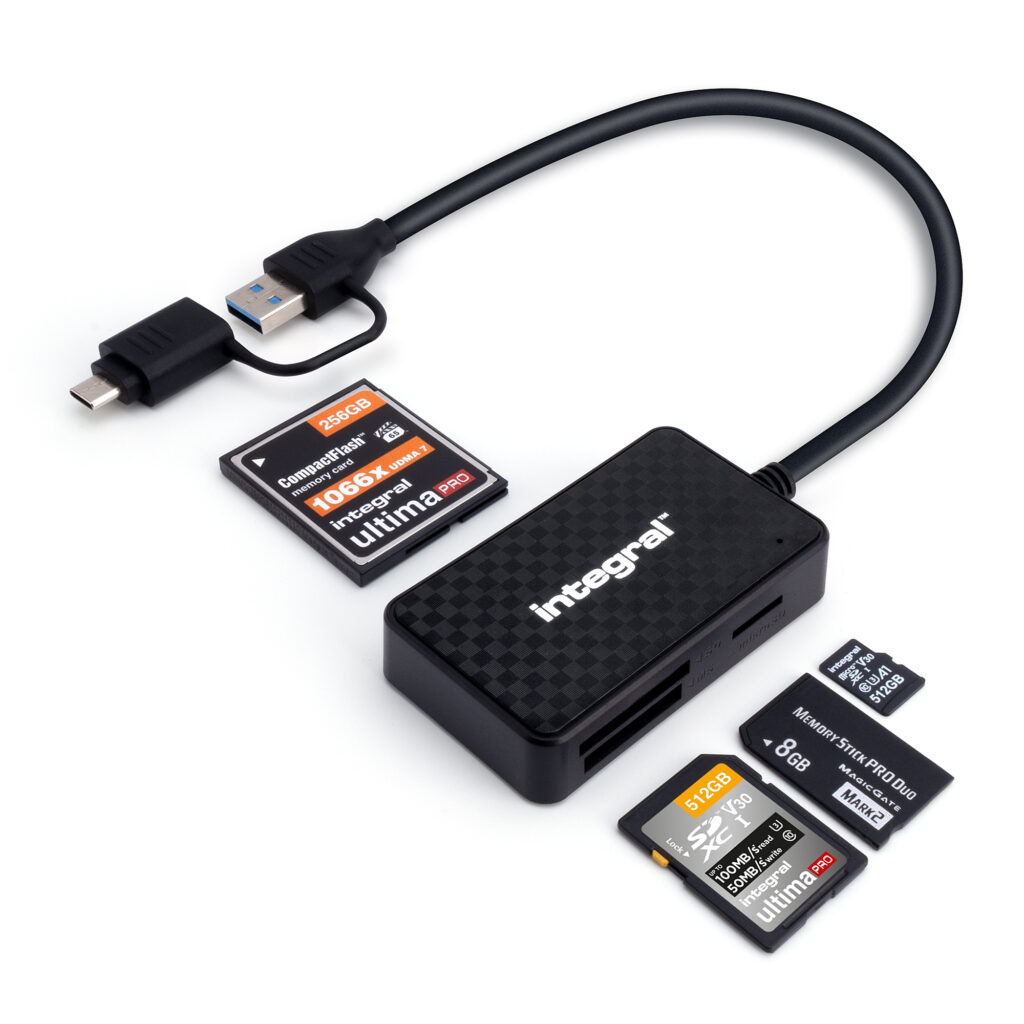 Integral Lettore 4-in-1Cable Type-A with USB-C Adapter