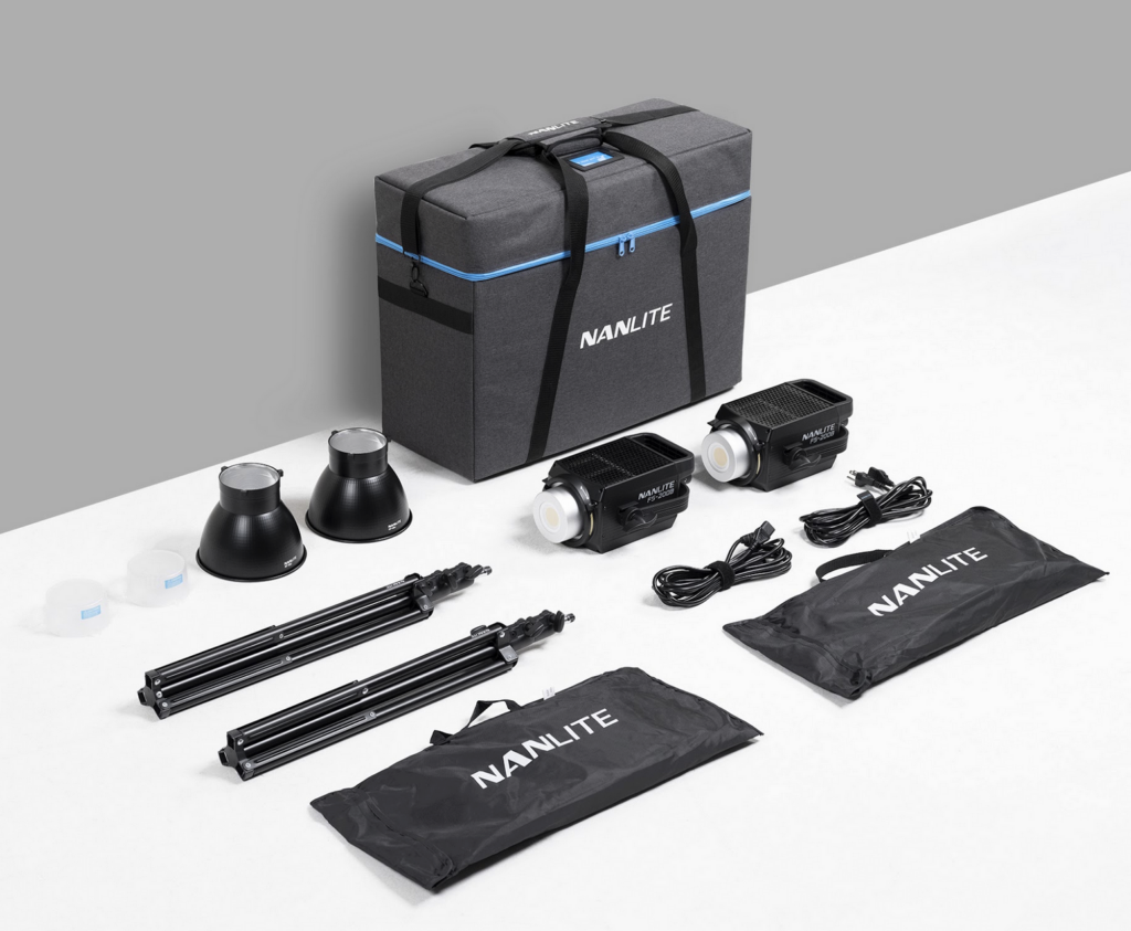 NANLITE FS-200B 2KIT WITH LIGHT STAND LS-150-5/8 AND NEW BAG - 2 LED