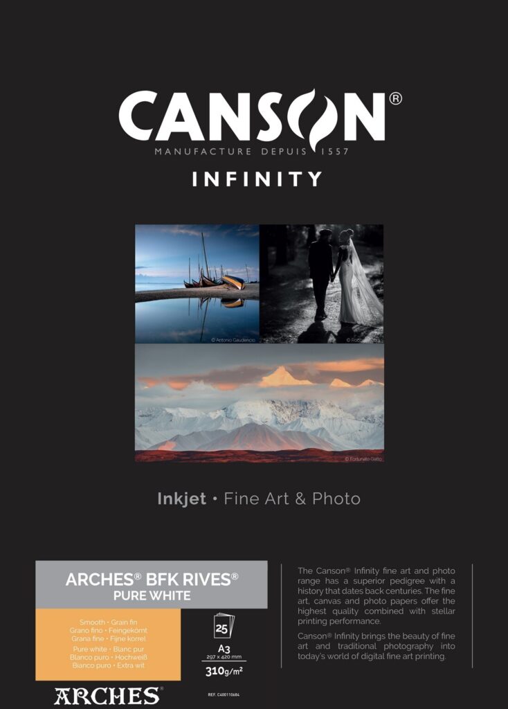 CANSON BFK RIVES (PURE WHITE) A3 25F 310GR