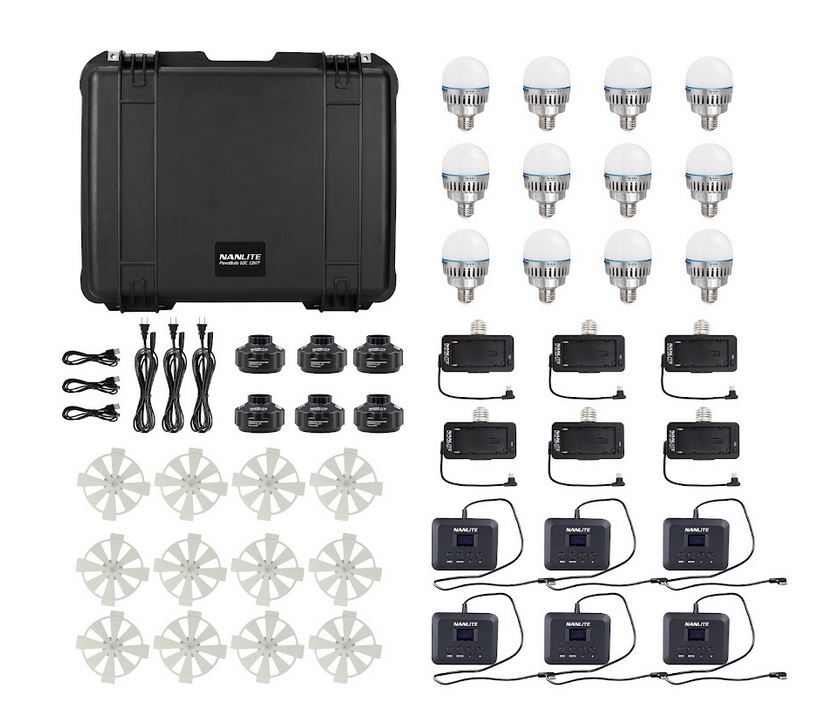 NANLITE PAVOBULB 10C RGBWW KIT 12 PEZZI + ACCESSORI
