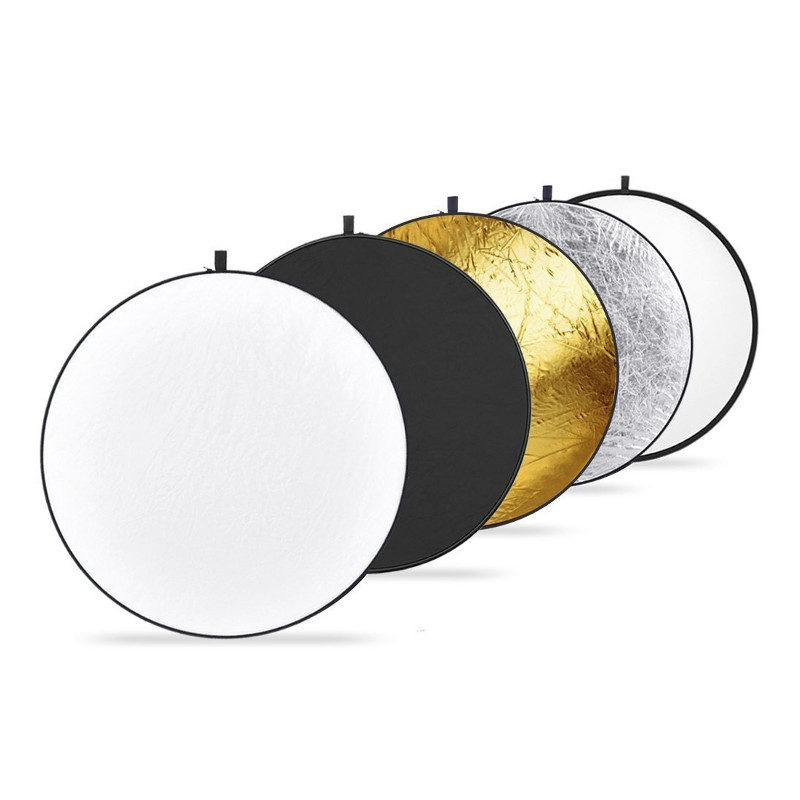 Caruba Collapsible Reflector 5-in-1 Gold, Silver, Black, White, Transparent - 56cm