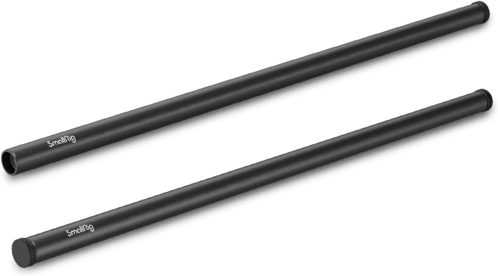 SMALLRIG 2 PCs Black Aluminum Alloy 15mm Rod (40cm/16inch) - 1054