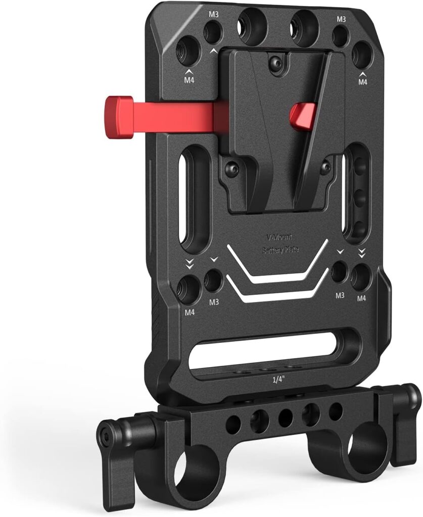 SMALLRIG Piastra Batteria con Montaggio a V con Doppio Morsetto per Asta da 15 mm - 3016