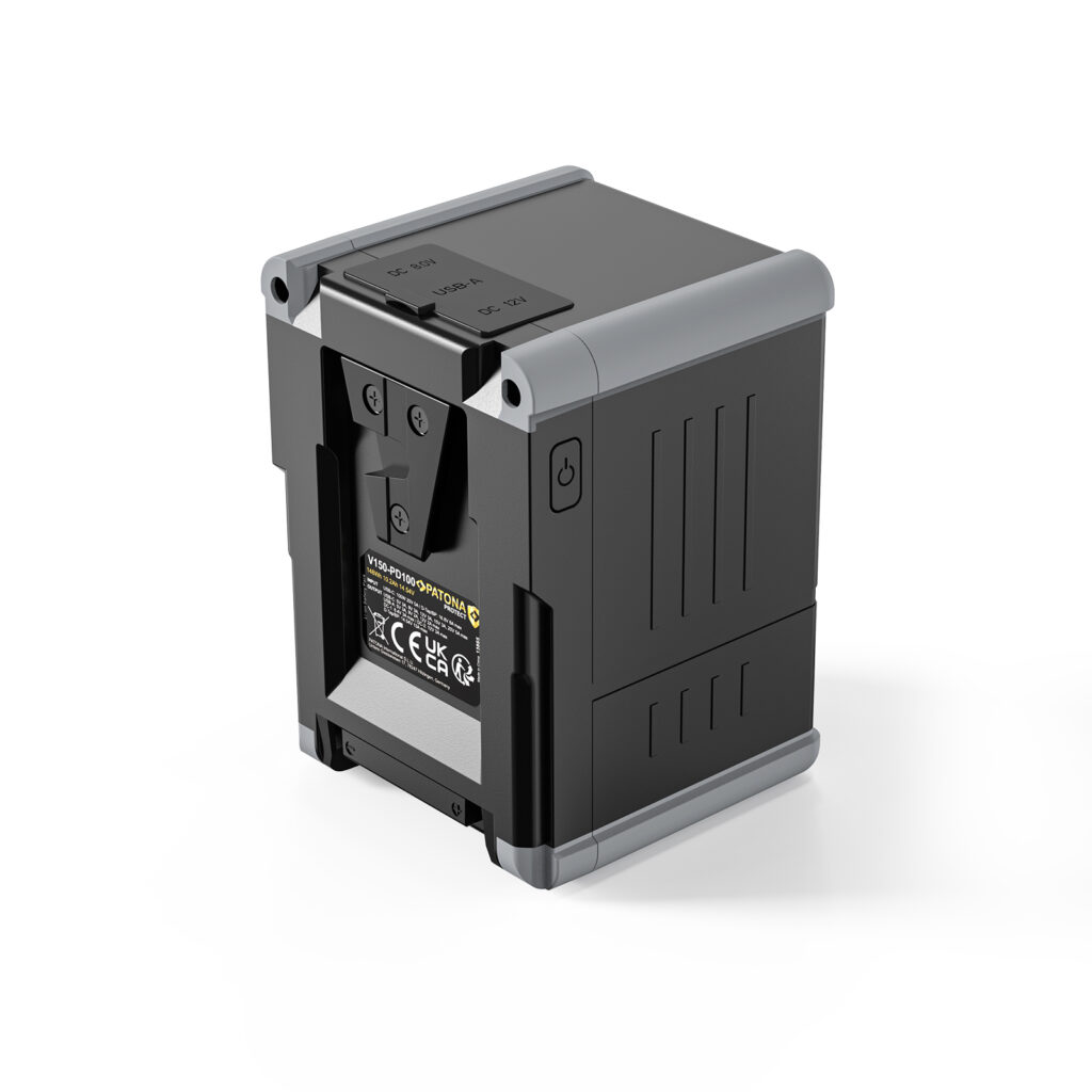 PATONA PROTECT BATTERY V-MOUNT NANO V155-PD100 CON DISPLAY USB-C PD100W USB-A D-TAP 2X DC-OUT