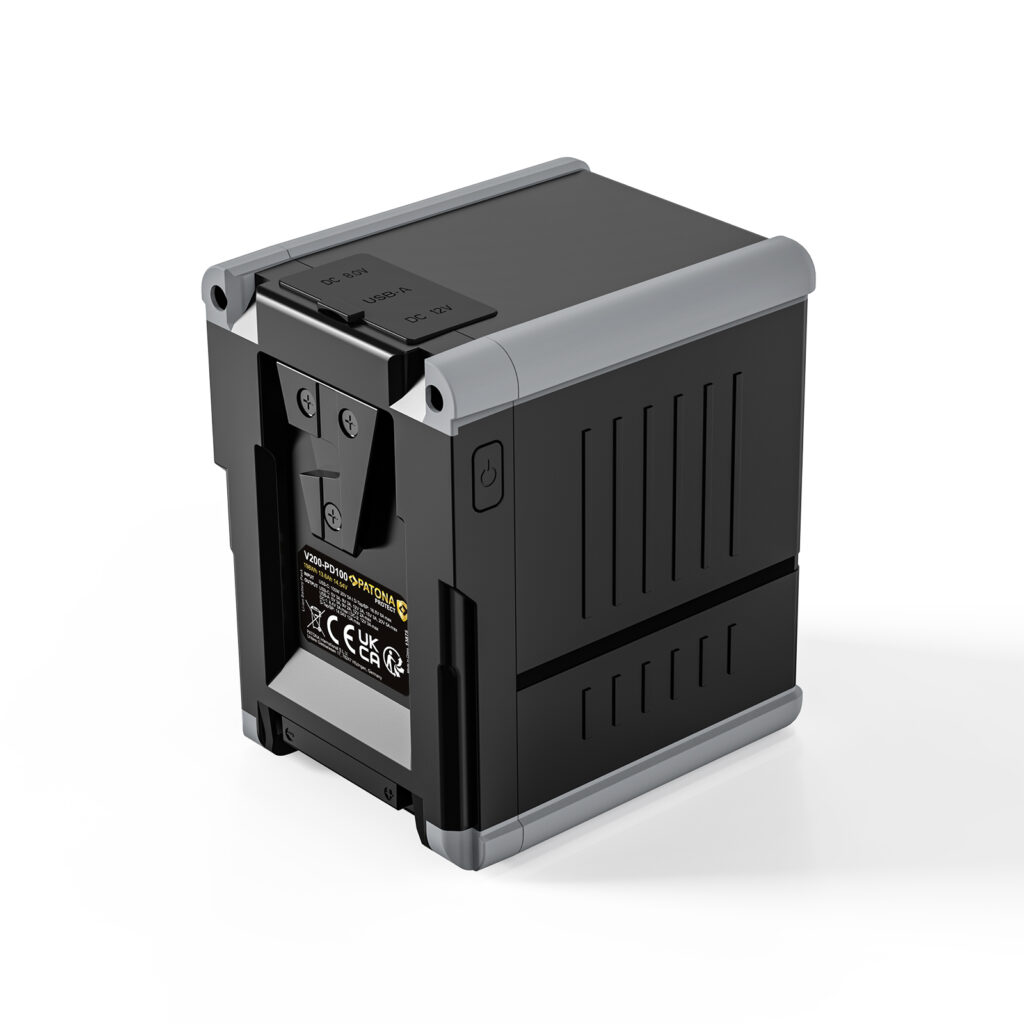 PATONA PROTECT BATTERY V-MOUNT NANO V207-PD100 CON DISPLAY USB-C PD100W USB-A D-TAP 2X DC-OUT