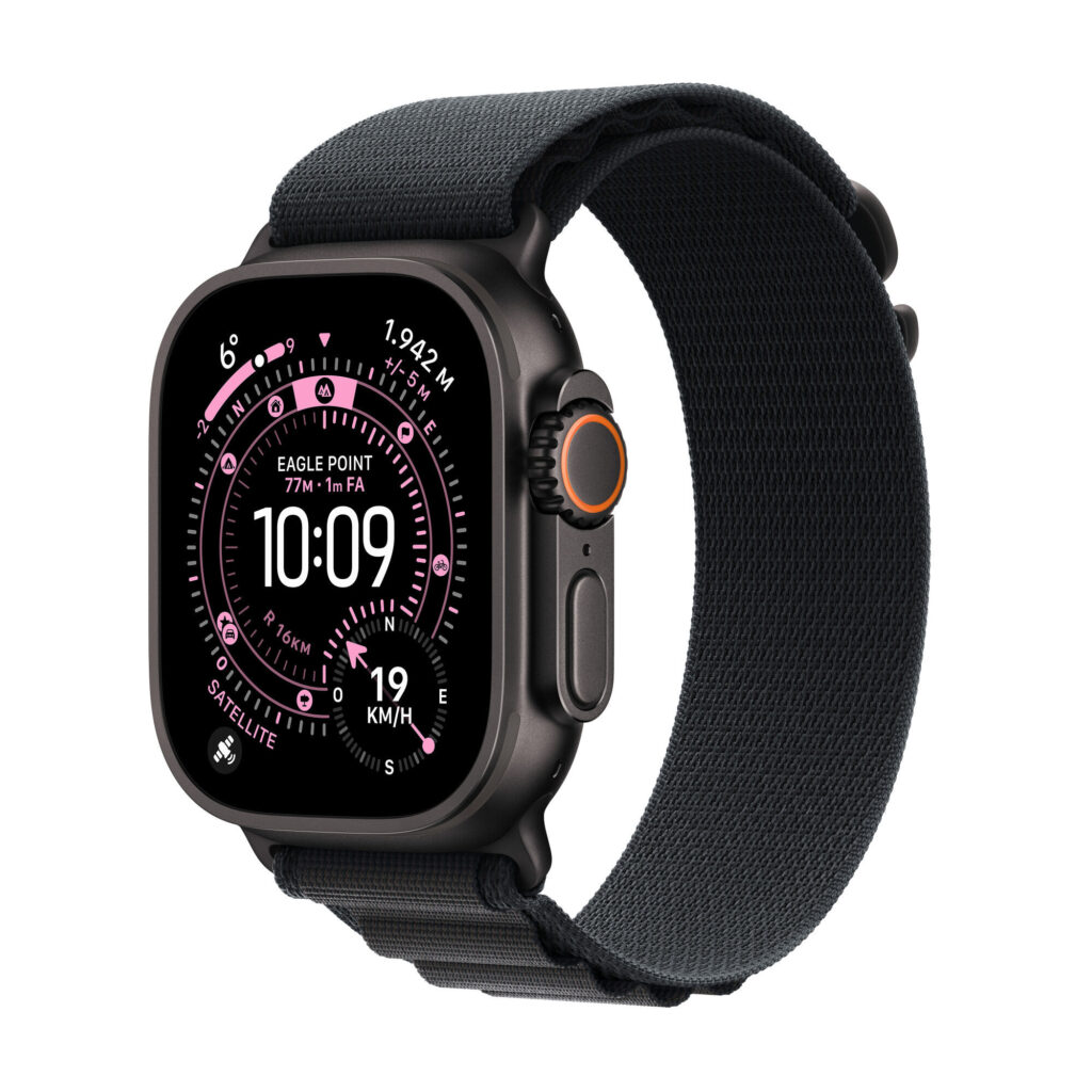 Apple Watch Ultra 3 GPS + Cellular - Cassa 49mm in Titanio Nero con Alpine Loop Nero - Large