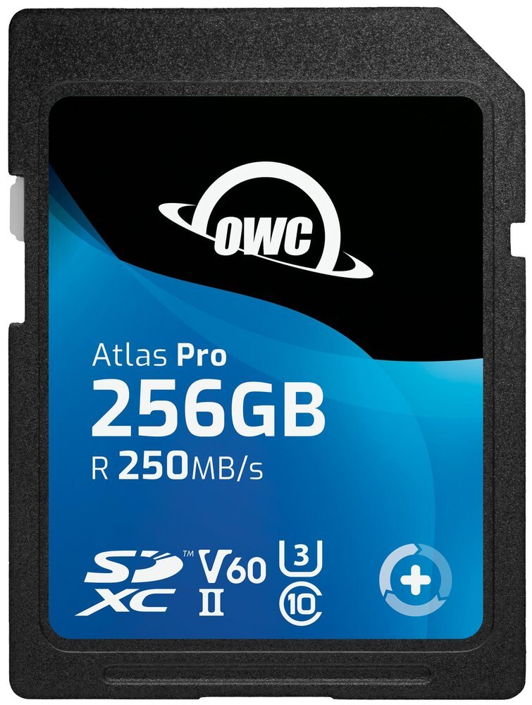 OWC SDV60P0256 256GB ATLAS PRO SDXC UHS-II V60 MEDIA CARD - R250 MB/S W130MB/S