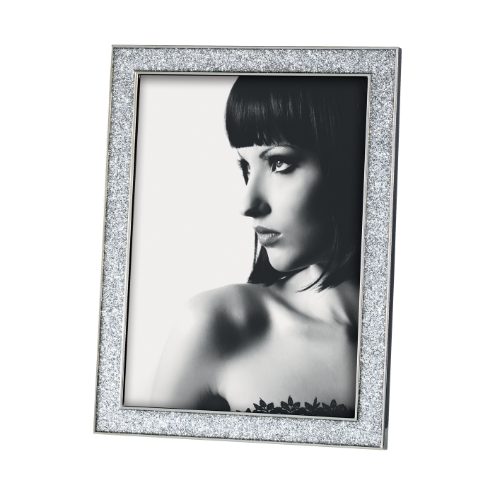 Mascagni Portafoto In Metallo Con Glitter Argento  CROMO15X20 Cod.M406-A