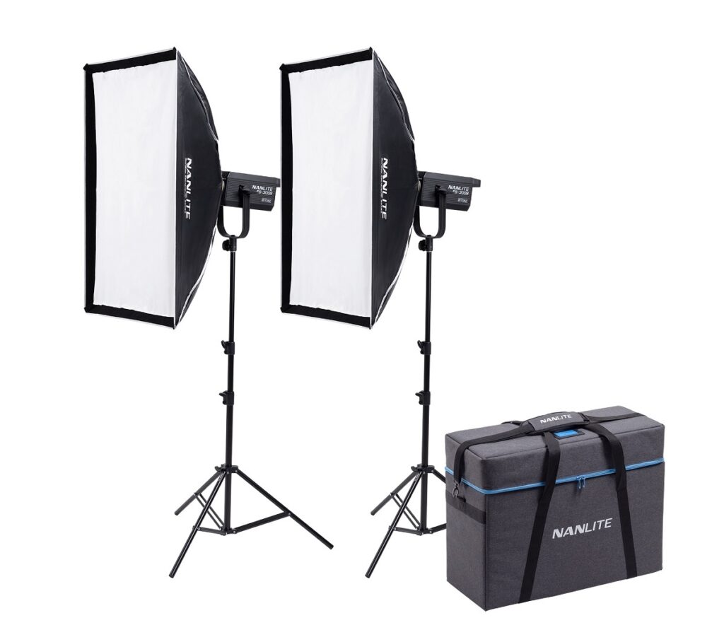 NANLITE FS-300B 2KIT WITH LIGHT STAND LS-150-5/8 AND NEW BAG - 2 LED