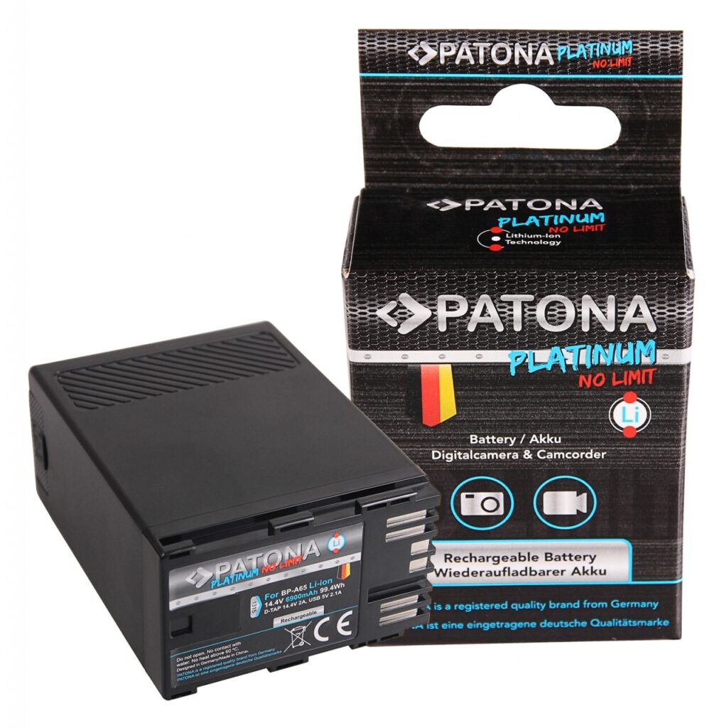 PATONA BATTERY PLATINUM CANON BP-A65 A60 A30 EOS C200 C300 MARK II XF705 D-TAP USB-OUTPUT