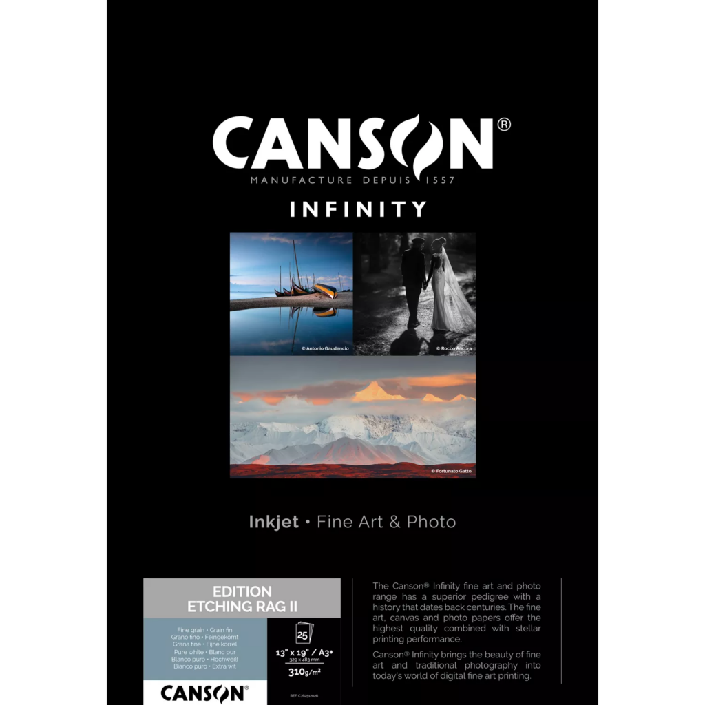 CANSON INFINITY EDITION ETCHING RAG II A3+ 310GR NEW25