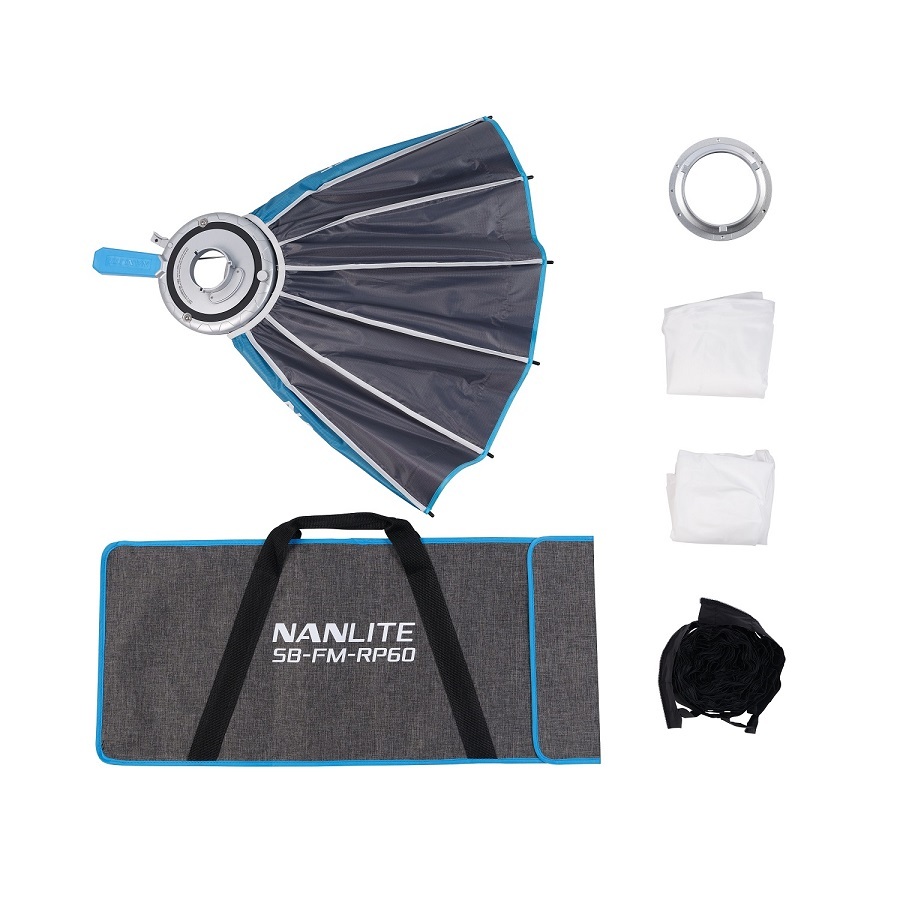NANLITE RAPID 60 FM PARABOLIC SOFTBOX CON GRIGLIA PER FORZA 60-150 / FS60B / FC60B-120
