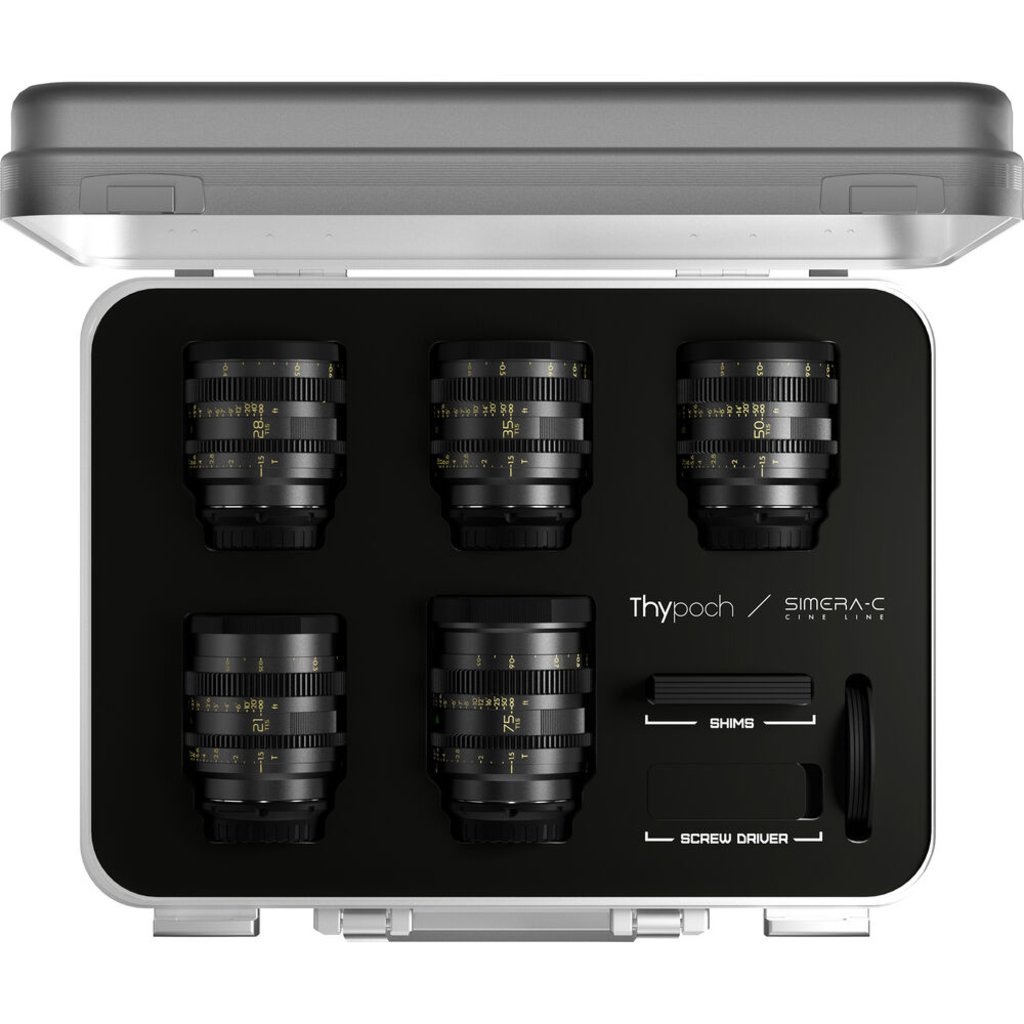 Thypoch Kit Simera-C Cine con 5 Obiettivi, 21, 28, 35, 50 e 75mm, Full Frame - (M-Mount)