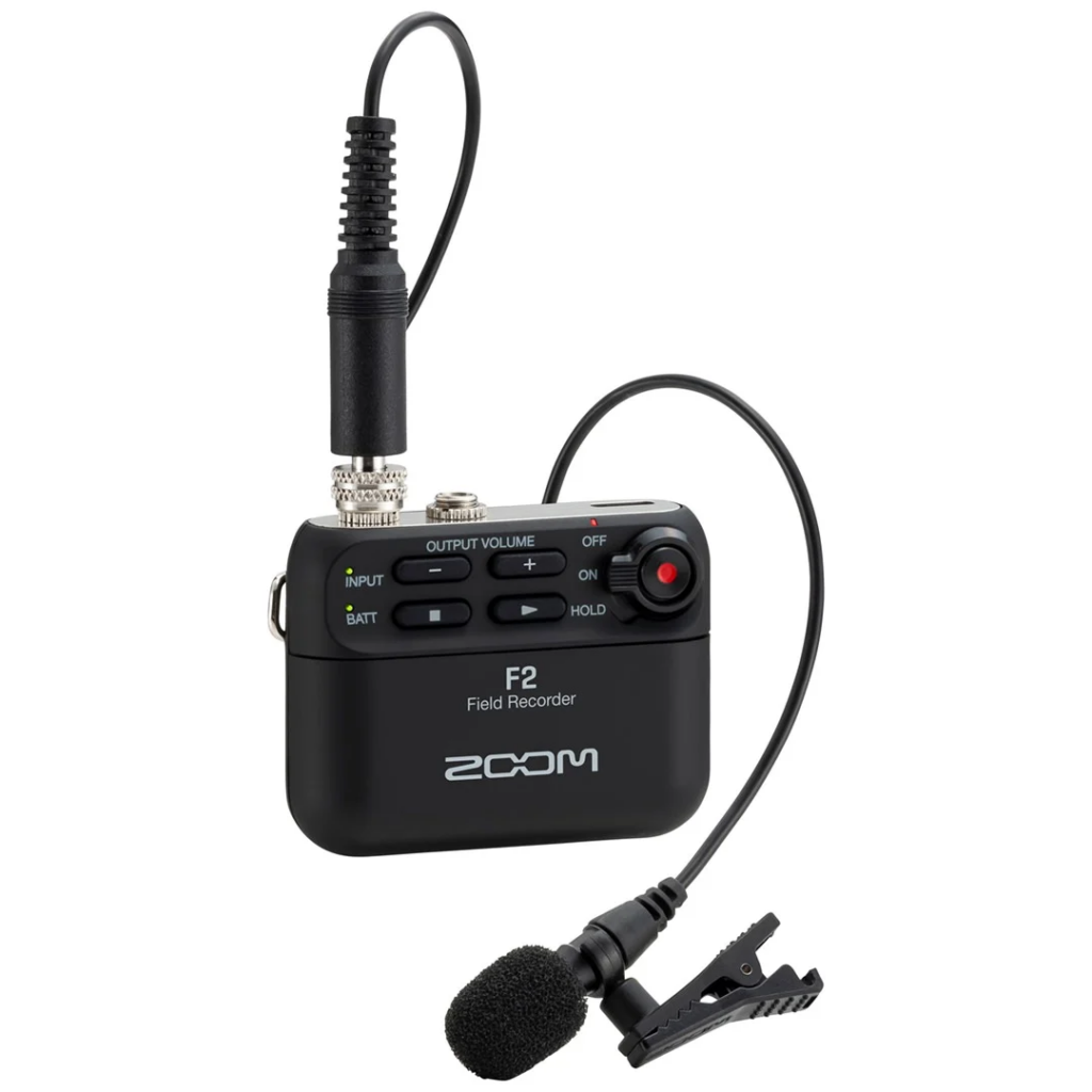 Zoom F2 Registratore Digitale con Microfono Lavalier nero