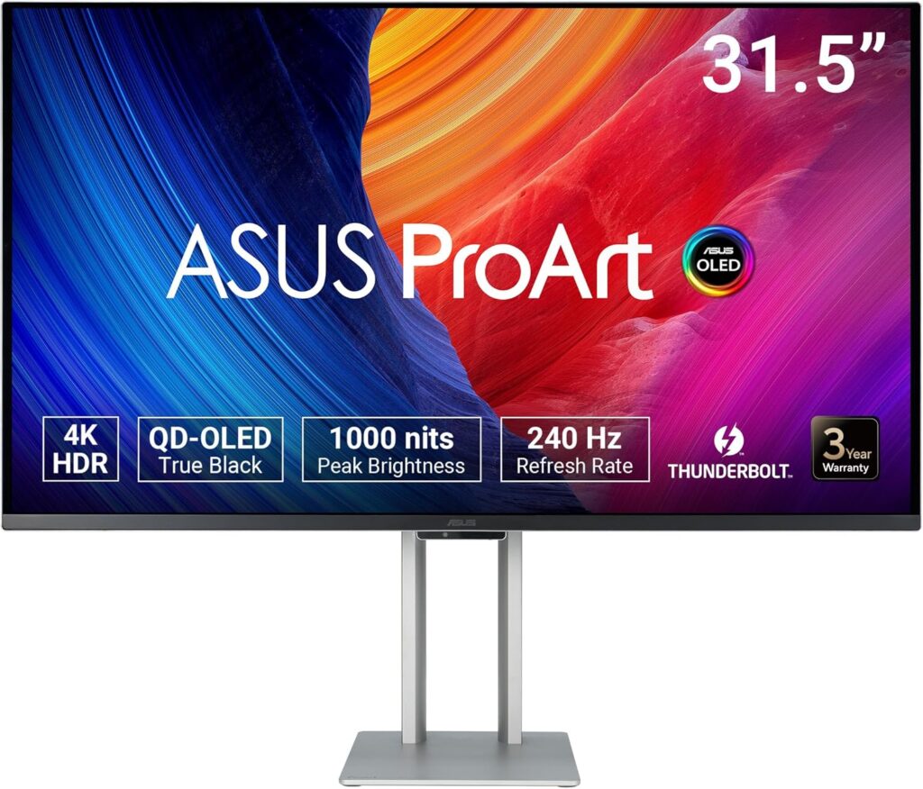 ASUS ProArt Monotor OLED PA32UCDM - 32", 4K UHD, QD-OLED, ultrasottile, calibrazione automatica