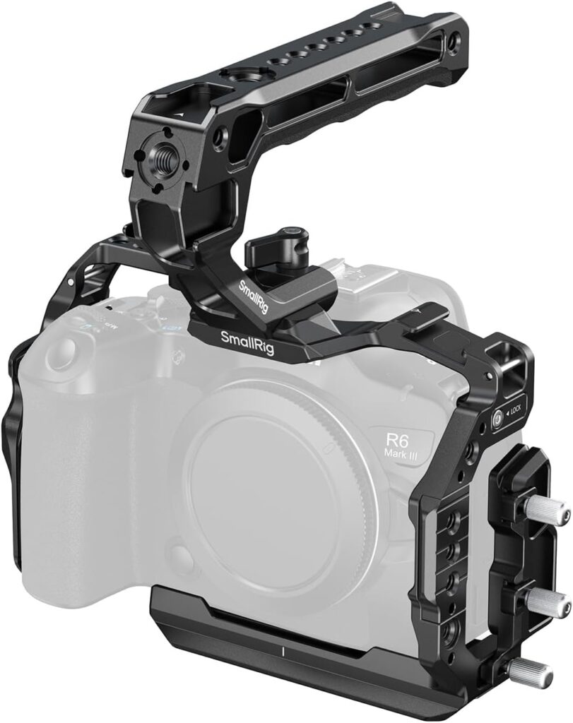 SMALLRIG Kit gabbia per Canon R6 Mark II, R6 Mark III con maniglia superiore e morsetto 5955