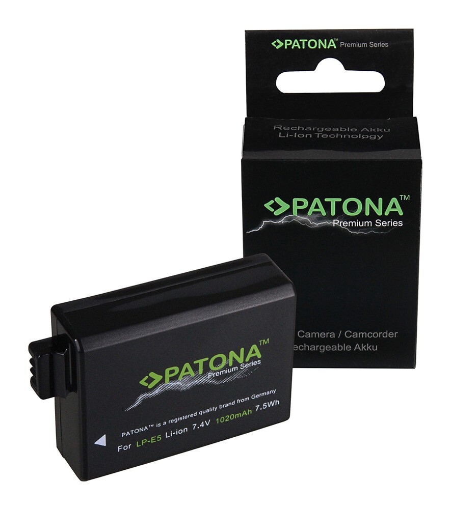 PATONA PREMIUM BATTERY CANON LP-E5 LPE5 EOS 450D 500D 1000D