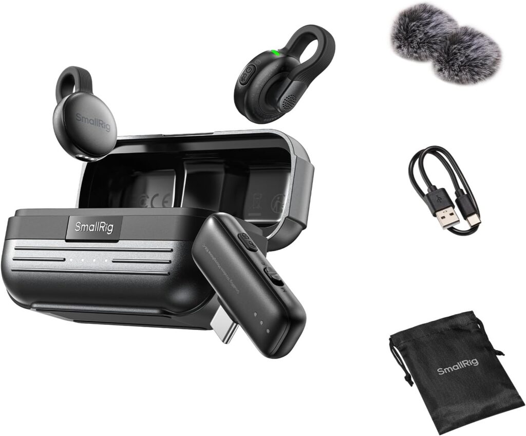SmallRig S70-C2 Wireless Microphone with USB-C Adapter for Phones (Black) 5717