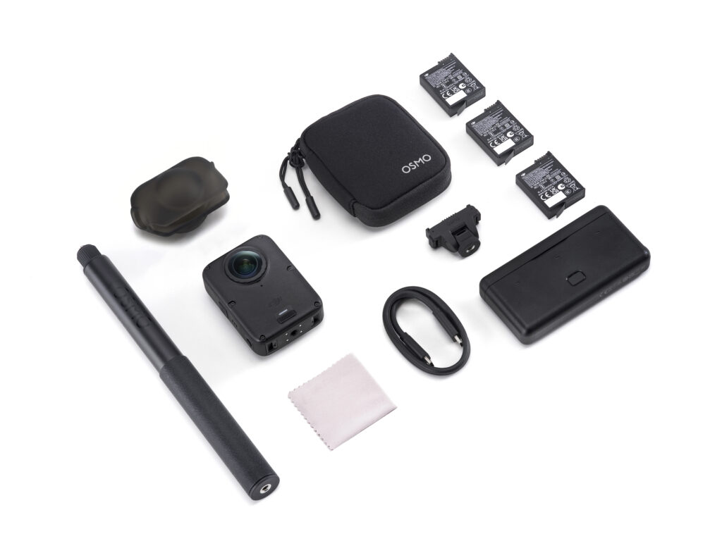 DJI Osmo 360 II Adventure Combo – Action Cam 360° 8K/60fps HDR con 3 Batterie, Battery Case e Selfie
