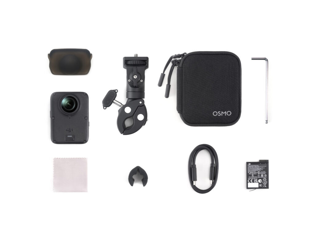DJI Osmo 360 II Limitless Riding Combo – Action Cam 360° 8K/60fps HDR con Heavy-Duty Clamp Mount Kit