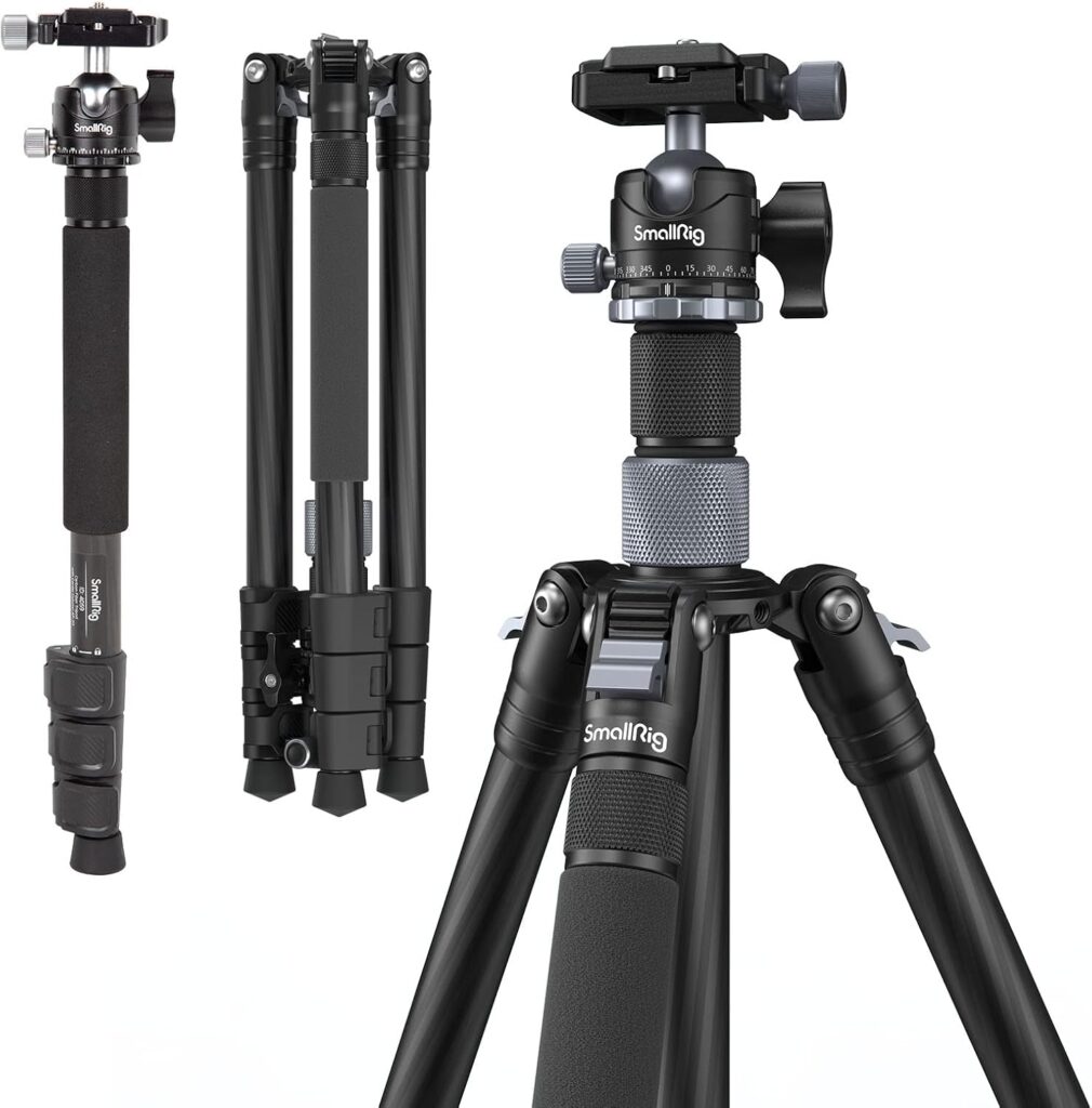 SmallRig 4059 AP-20 – Treppiede in Fibra di Carbonio 158 cm con Testa a Sfera Arca-Swiss