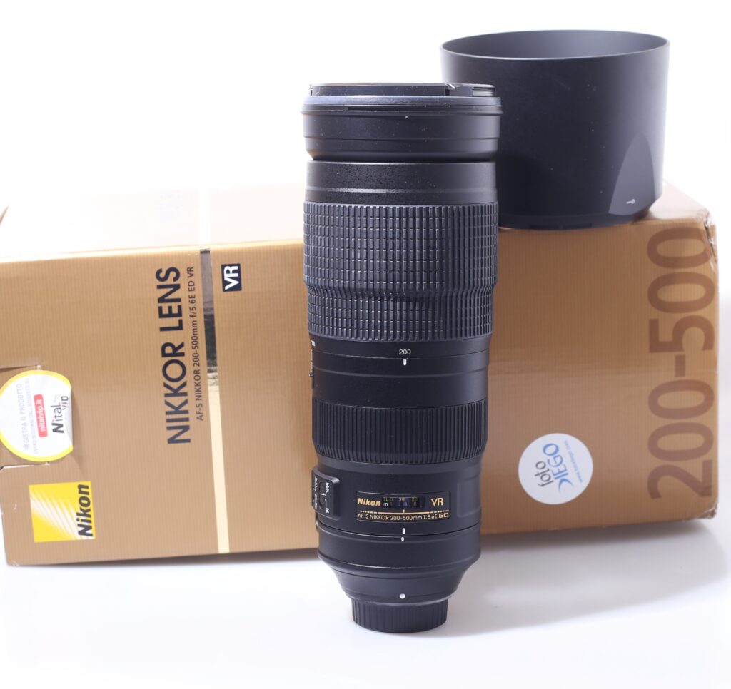 OBIETTIVO NIKON AF-S 200-500 MM F/5.6E ED VR. NITAL.
