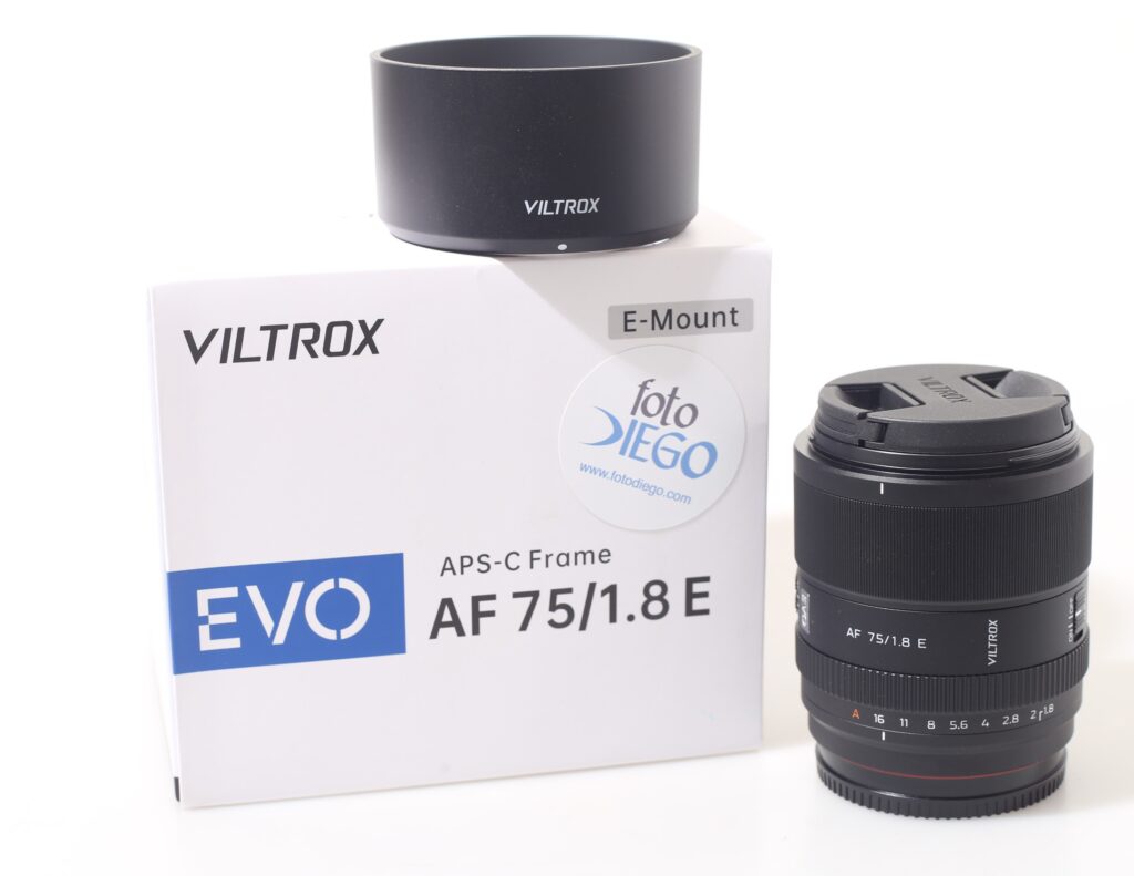 OBIETTIVO VILTROX APS-C AF 75 MM F/1.8. SONY E-MOUNT.