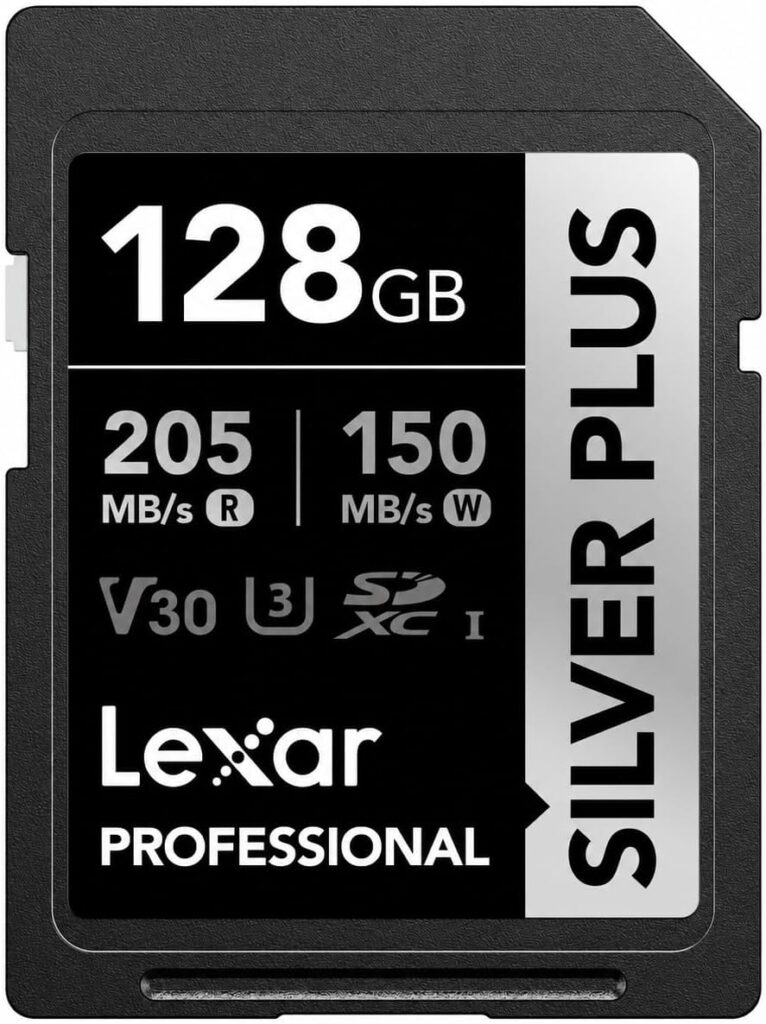 Lexar Sd Xc 128gb Professional Silver Plus 205 READ MB/S-150 WRITE UHS-I V30 U3 4 K UHD