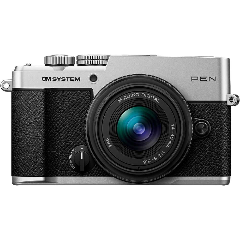 OM SYSTEM PEN Silver + M.Zuiko Digital 14-42mm F3.5-5.6 III Black – Kit Mirrorless 20,4MP