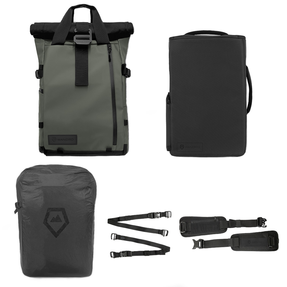 WANDRD PRVKE 21L Green Pro Photography Bundle V3 – Zaino Fotografico con Pro Camera Cube