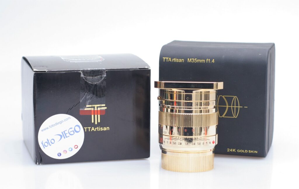 OBIETTIVO TTARTISAN 35 MM F/1.4 24K GOLD. LEICA M.